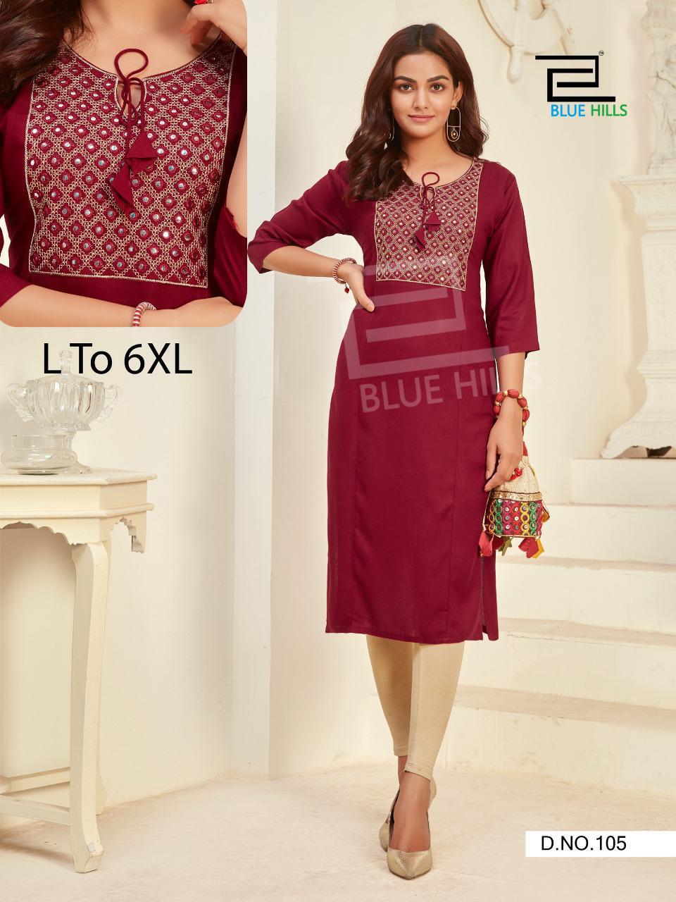 Blue Hills Colorbar Nx Latest Fancy Designer Casual Wear Long Kurti Collection